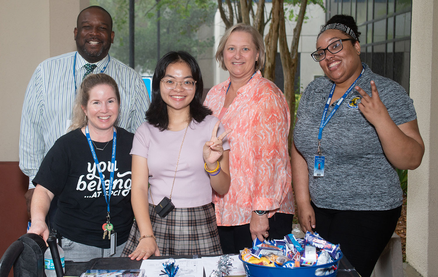SPC staff and students pose for a picture at the Welcome Back event at the SPC Gibbs Campus.