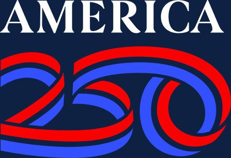 America 250 Logo Red, white and blue America 250 logo.
