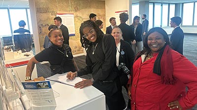 a group of SPC students and leaders smiling at the camera at the Florida Capitol