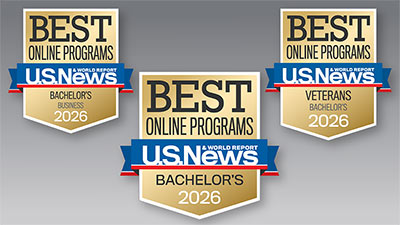 gold blue and red badges from US News and World Report