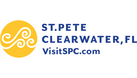 Visit St Pete Clearwater yellow and blue logo