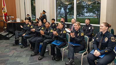 group shot of Second Cohort of Officers Completing Mental Health Certificate
