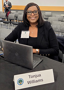 SPC President Dr. Tonjua Williams working on the Department of Education AHEAD Committee