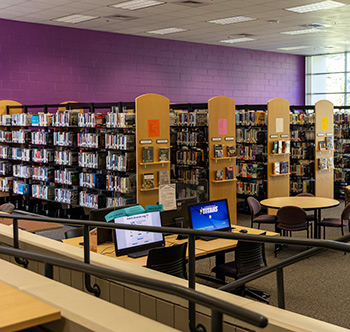 interior view of the library on the Tarpon Springs Camps