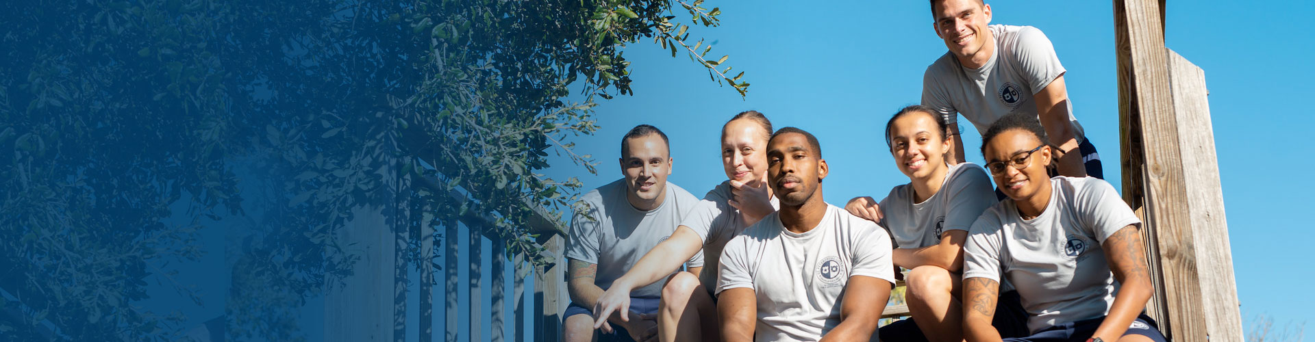 SPC students lined up wearing uniform t-shirts
