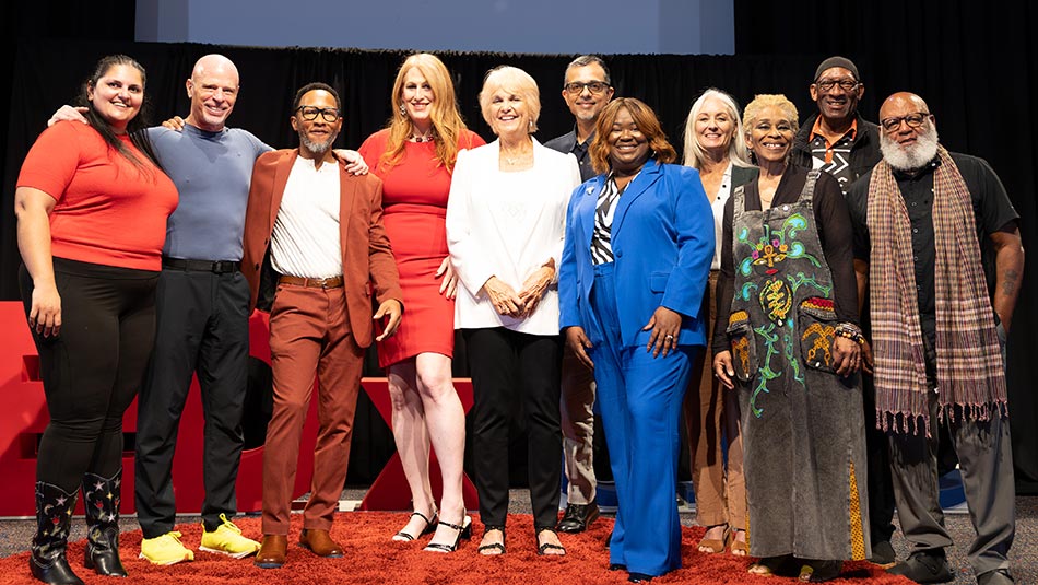group of speakers who participated in TEDxSPC event
