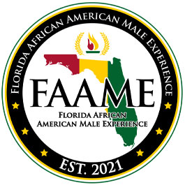 round logo for FAAME yellow, black and yellow Florida map